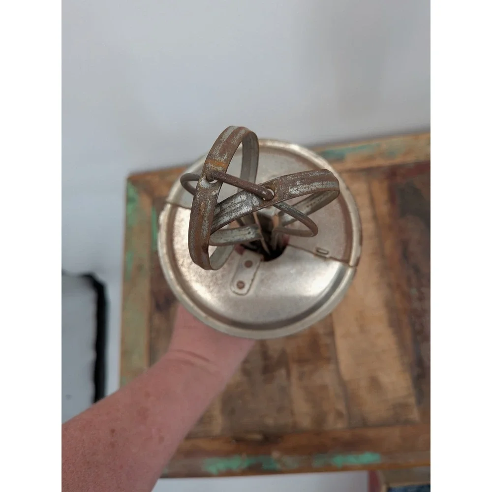 Vintage A&J Hand Crank Egg Beater Jar Lid Attachment Wood Handle Antique Tool‎